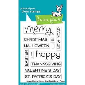 Lawn Fawn: Happy Happy Happy Clear Stamps, 3x4 inch