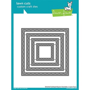 Lawn Fawn: Outside In Stitched Scalloped Square - Lawn Die