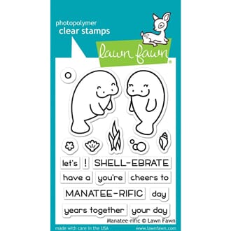 Lawn Fawn: Manatee-Rific Clear Stamps, 3x2 inch
