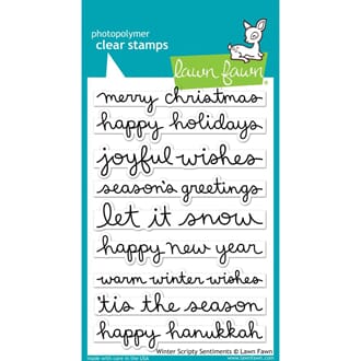 Lawn Fawn: Winter Scripty Sentiments Clear Stamps, 4x6 inch