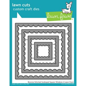 Lawn Fawn: Reverse Stitched Scalloped Square Window Die