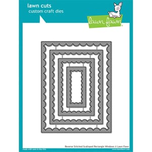 Lawn Fawn: Reverse Stitch Scallop Rectangle Window Die