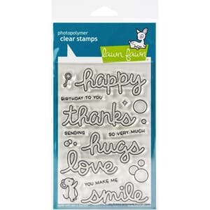 Lawn Fawn: Scripty Bubble Sentiments Clear Stamps, 4x6 inch