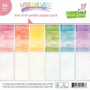 Lawn Fawn: Watercolor Wishes Rainbow Paper Pack, 36/Pkg