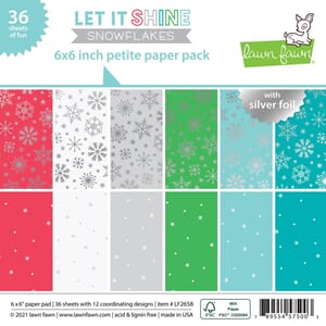 Lawn Fawn: Let It Shine Snowflakes, W/Silver Foil Paper Pad
