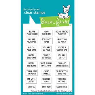 Lawn Fawn - Simply Celebrate Critters Clear Stamps, 3x4 inch