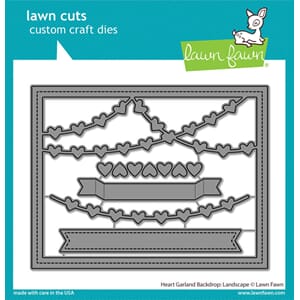 Lawn Fawn - Heart Garland Backdrop Landscape Lawn Cuts
