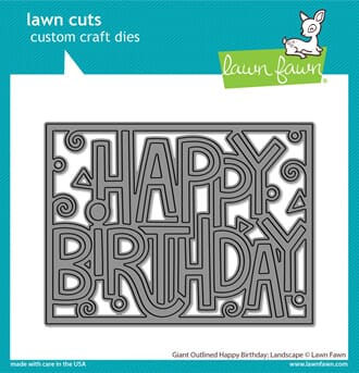Lawn Fawn - Giant Outlined Happy Birthday Landscape Lawn Cut