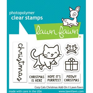 Lawn Fawn - Cozy Cats Christmas Add-On Clear Stamps