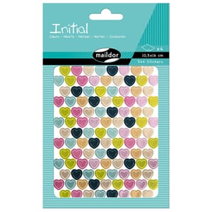 Initial - Hjerte klistremerker, str 105x16 cm, 544 stk
