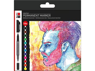 Graphic Permanent Marker, 12stk SIGNIFICANT
