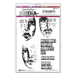 Dina Wakley Media Greatest Asset Cling Stamps, 6x9 inch