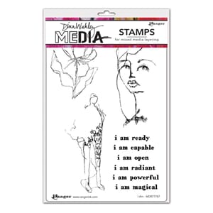 Dina Wakley Media I Am Cling Stamps, 6x9 inch