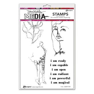Dina Wakley Media I Am Cling Stamps, 6x9 inch