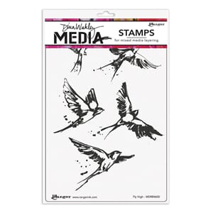 Dina Wakley - Fly High Media Cling Stamps