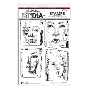 Dina Wakley - Collaged Portraits Media Cling Stamps