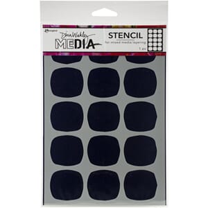 Dina Wakley Media: Big Squovals Stencils, str 9x6 inch