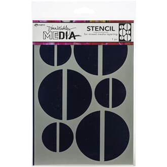 Dina Wakley Media: Large Halves Stencils, str 9x6 inch