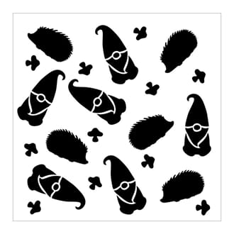 Maker Forte - Gnomes And Hedgehogs Stencils, 6x6 inch