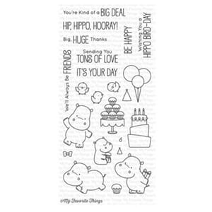 MFT: BB Happy Hippos Clear Stamps, 4x8 inch