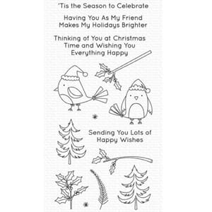 My Favorite Things Christmas Cardinals Clear Stamps, 4x8 in