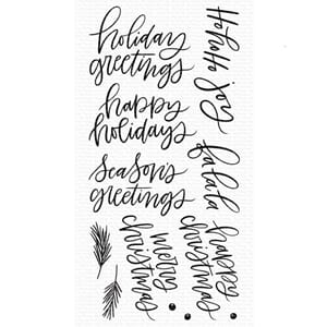 MFT: Hand-Lettered Holiday Greetings Clear Stamps, 4x8 inch