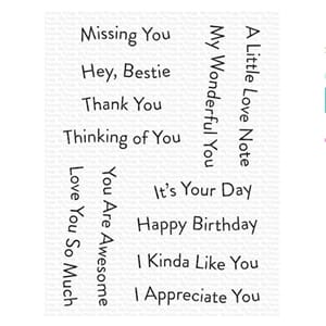 MFT: Banner Day Sentiments Clear Stamps, 3x4 inch