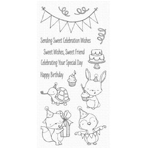 MFT: Sending Sweet Celebration Wishes Clear Stamps, 4x8 inch