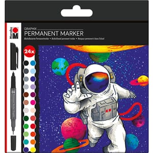 Marabu Graphix permanent Marker sett, 24/Pkg