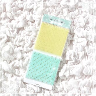 Memory Place - Sheer Glitter Ribbon Lemon & Seafoam