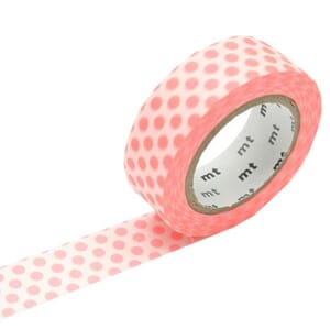 MT Washitape Dot Shocking Red, 1 rull
