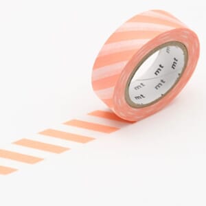 MT Washitape Stripe Salmon Pink, 1 rull