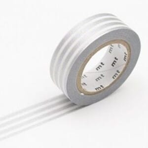 MT Washitape Border Silver 2, 1 rull