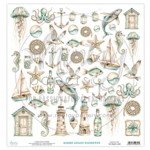 Mintay - Azure Coast 12x12 Inch Paper Elements