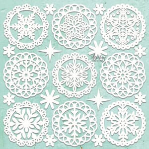 Mintay - Winter Doilies Chippies Decor 12x12 Inch
