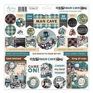 Mintay - Man Cave 12x12 Inch Chipboard Ephemera Sheet