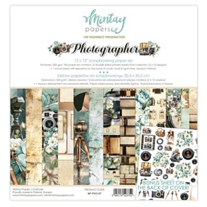 Mintay - Photographer 12x12 Inch Scrapbooking Paper Set