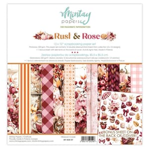 Mintay - Rust & Rose 12x12 Inch Scrapbooking Paper Set