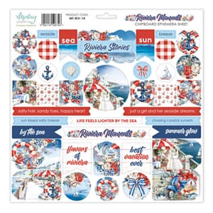 Mintay - Riviera Moments 12x12 Inch Chipboard Ephemera Sheet