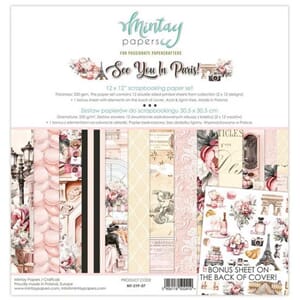 Mintay - See You In Paris 12x12 Inch Scrapbooking Paper Set