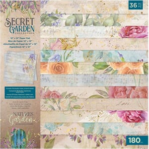 Crafters Companion - Secret Garden Paper Pad, 12x12, 32/P