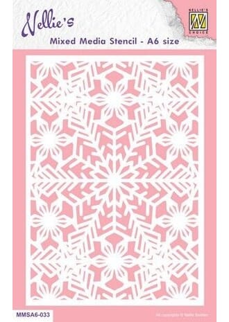Nellie Snellen - Mixed Media Stencil A6 Snowflakes 2