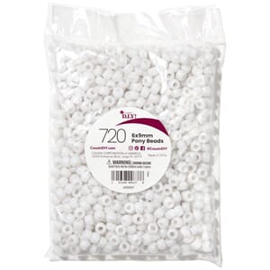 Pony Beads - Pearl White, 6x9 mm, 720/Pkg
