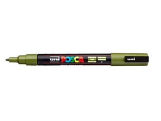 Uni POSCA - PC-3M 7 Khaki Green Fine 0,9-1,3mm, 1/Pkg