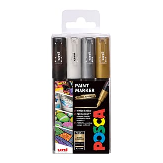 Uni POSCA - PC-1M Metallic Extra-Fine 0,7-1mm, 4/Pkg