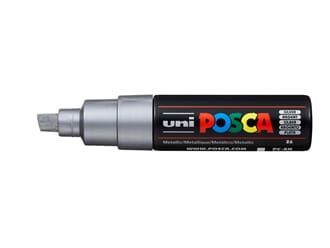 Uni POSCA - PC-8K 26 Silver Chisel 8mm, 1/Pkg
