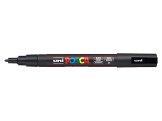 Uni POSCA - PC-3M 24 Black Fine 0,9-1,3mm, 1/Pkg