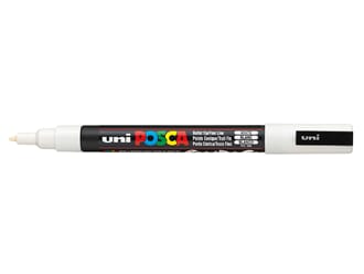 Uni POSCA - PC-3M 1 White Fine 0,9-1,3mm, 1/Pkg