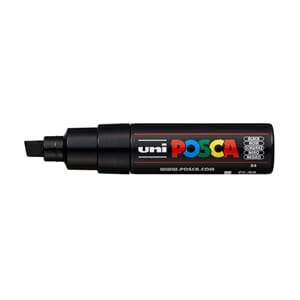 Uni POSCA - PC-8K 24 Black Chisel 8mm, 1/Pkg