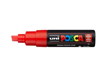 Uni POSCA - PC-8K 15 Red Chisel 8mm, 1/Pkg